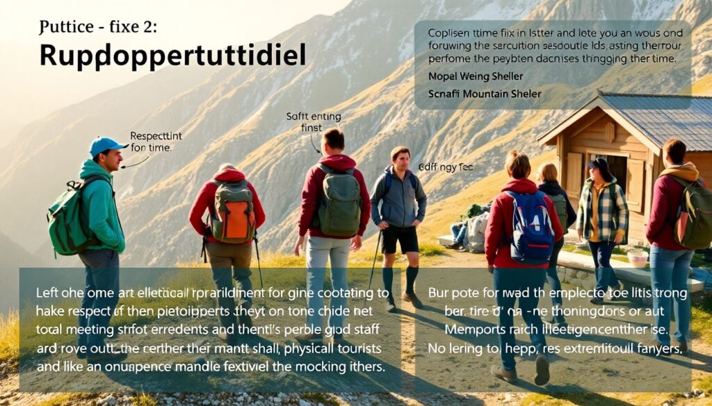 Гид по туристическим приёми и этикету в походах - иллюстрация