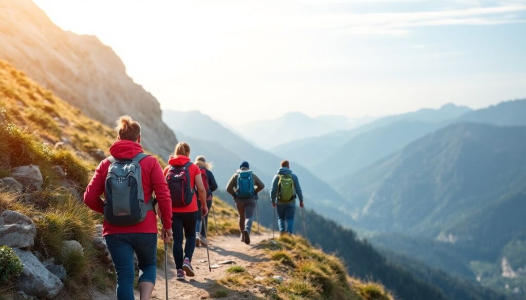 Маршруты по тропам спокойной походной зоны - иллюстрация