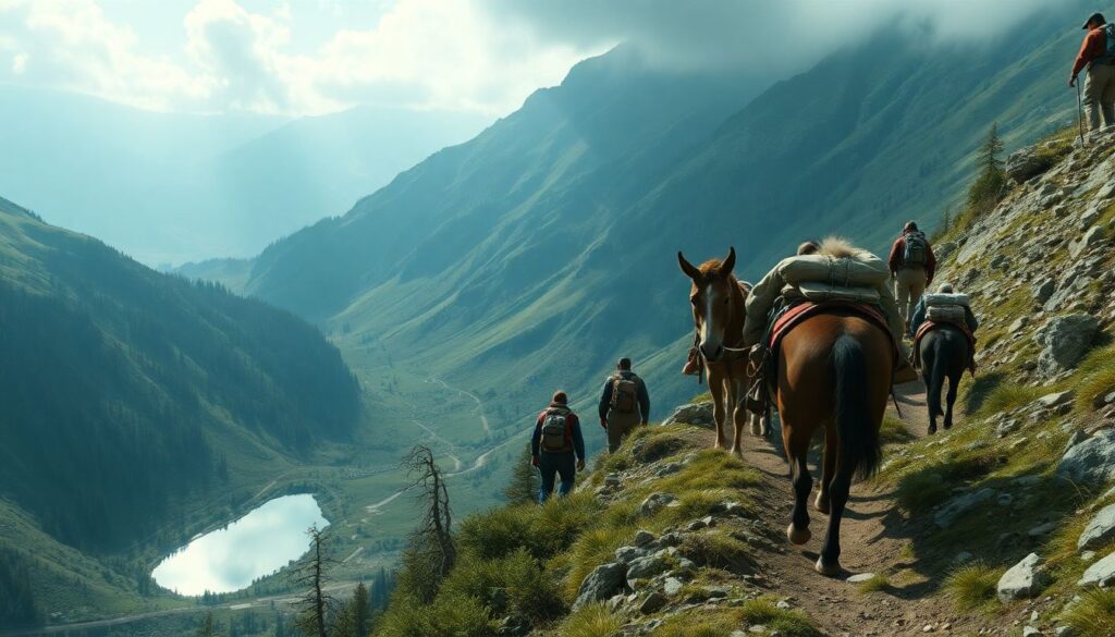 Гид по подготовке к передвижению на лошади и ослах в походах - иллюстрация