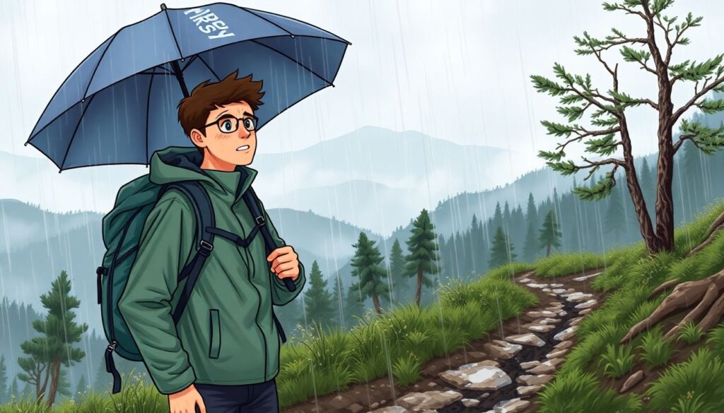 Гид по выбору туристических зонтов и дождевиков - иллюстрация