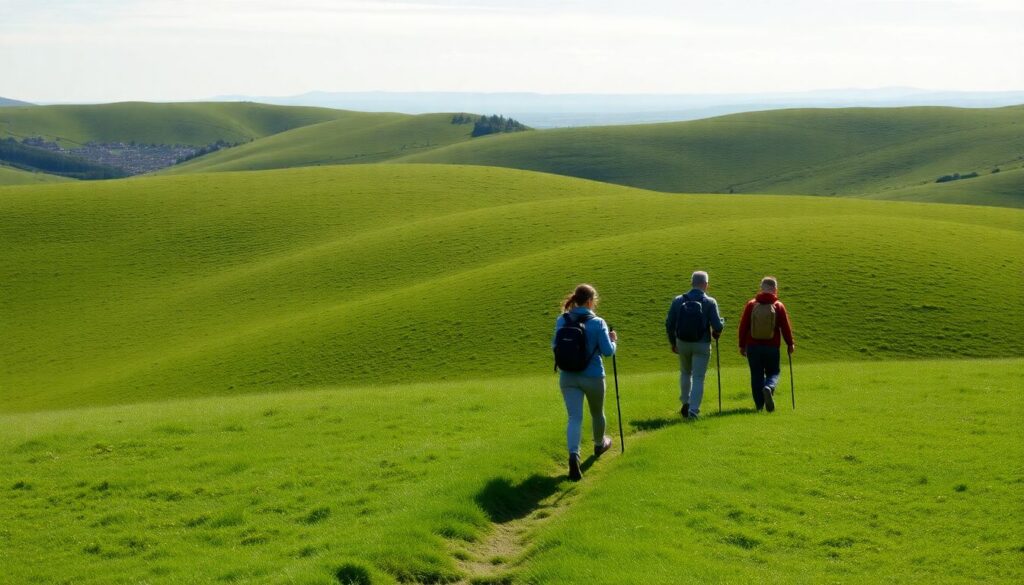 Маршруты по холмам и буграм для спокойного отдыха - иллюстрация