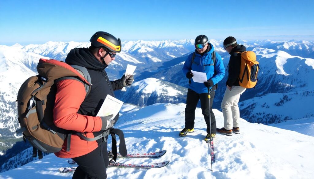 Гид по безопасному спуску с перевалов и горнолыжным маршрутам - иллюстрация