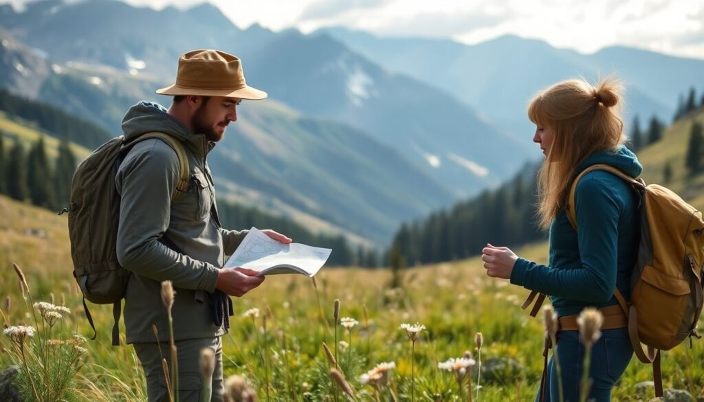 Маршруты по горным долинам и луговым тропам: выбор маршрута - иллюстрация